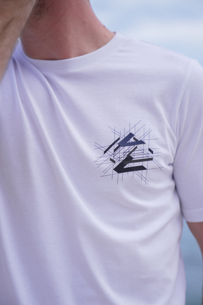 Luxe Shatter T-Shirt - White/Navy - Vincentius