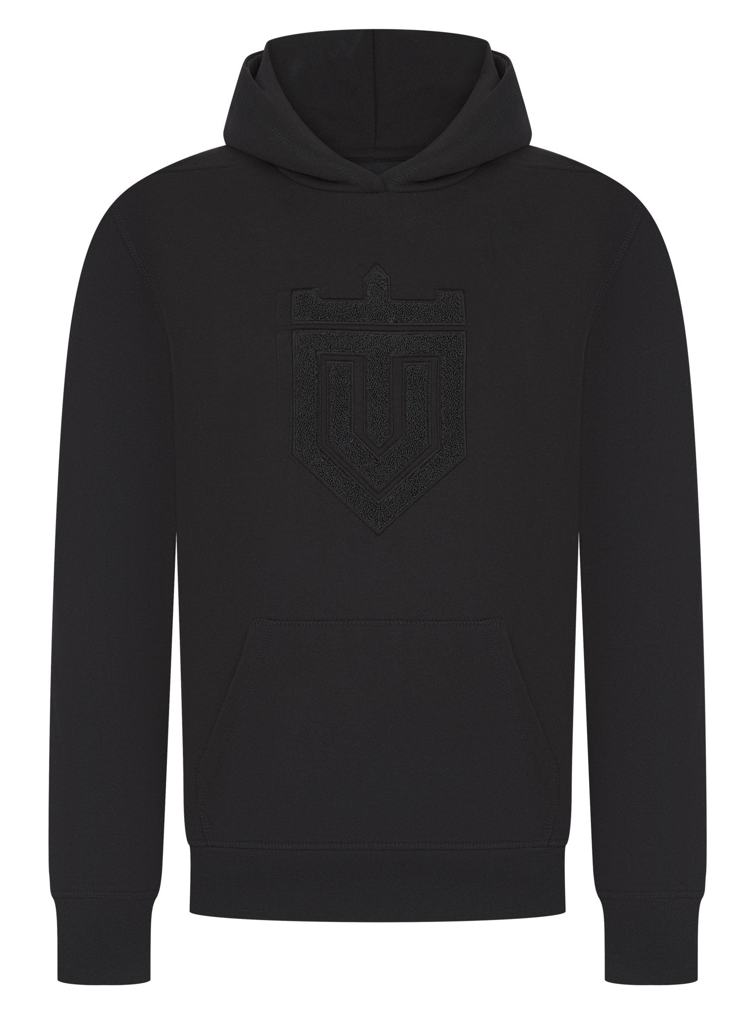 Luxury Boucle Shield Hoodie - Black - Vincentius