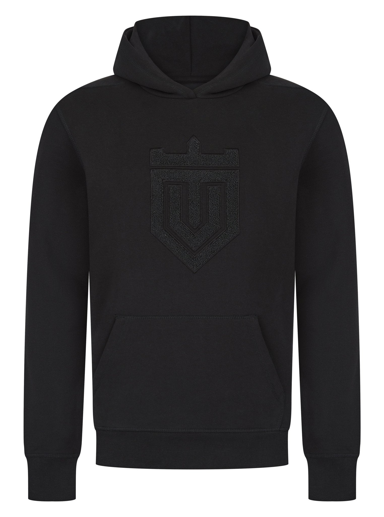 Luxury Boucle Shield Hoodie - Black - Vincentius