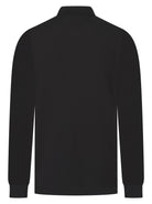 Luxury Long Sleeve Pique Logo Polo - Black - Vincentius