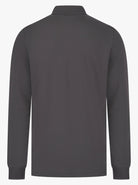 Luxury Long Sleeve Pique Logo Polo - Charcoal - Vincentius