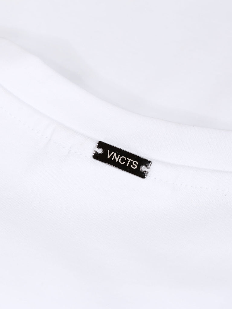 Luxury Mercerised Pocket Logo T-Shirt - White - Vincentius