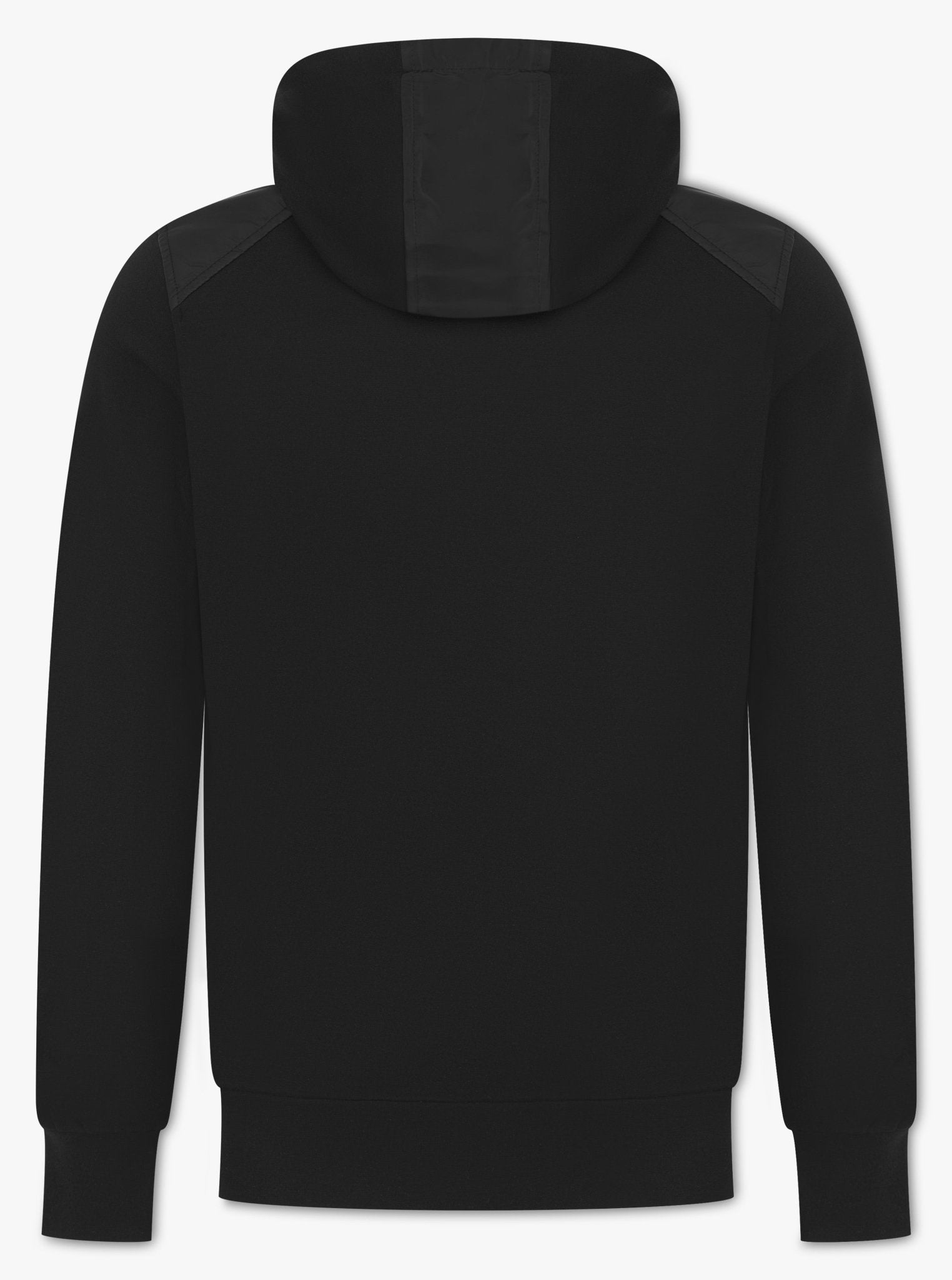 Luxury Nylon Panel Logo Hoodie - Black - Vincentius