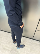 Luxury Nylon Panel Logo Jogger - Navy - Vincentius