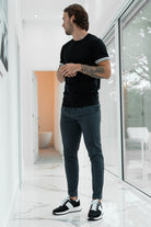 Luxury Ribbed Cuff T-Shirt - Black - Vincentius