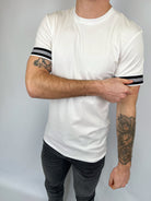 Luxury Ribbed Cuff T-Shirt - White - Vincentius