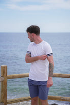 Luxury Ribbed Cuff T-Shirt - White - Vincentius