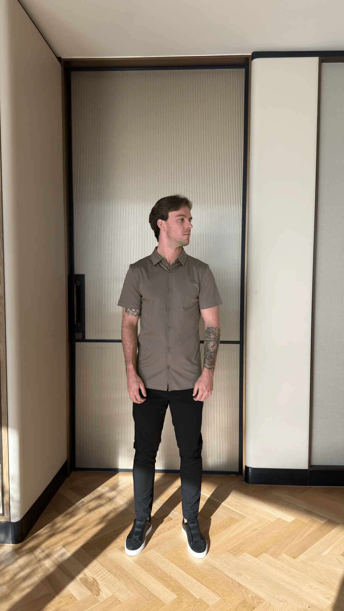 Mercerised Short Sleeve Shirt - Mocha - Vincentius