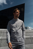Transitional Mock Neck Jacket - Light Grey - Vincentius