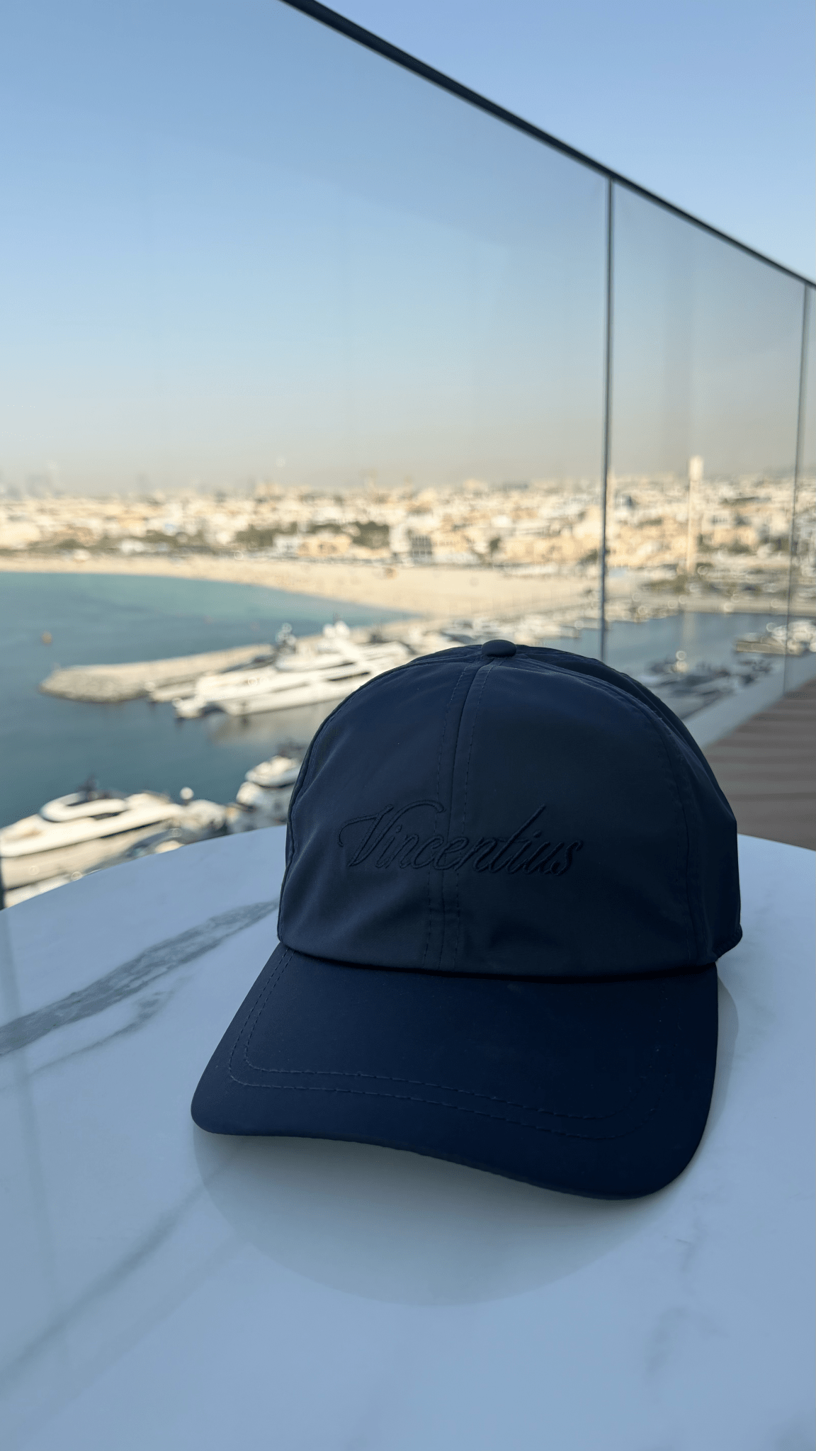 Script Style Cap Transitional Script Cap - Navy – Vincentius