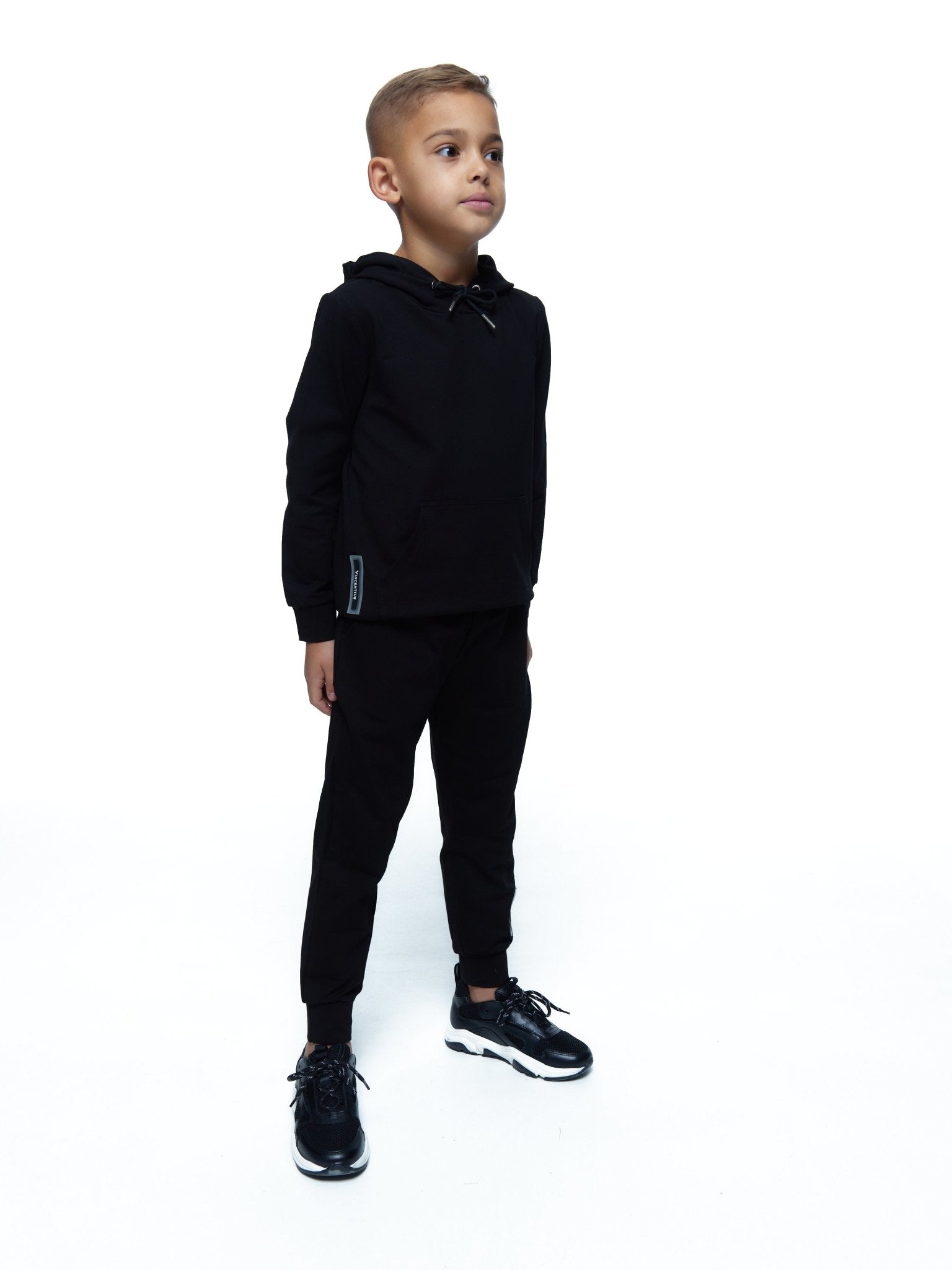 Boy's Black Logo Panel Tracksuit - Vincentius