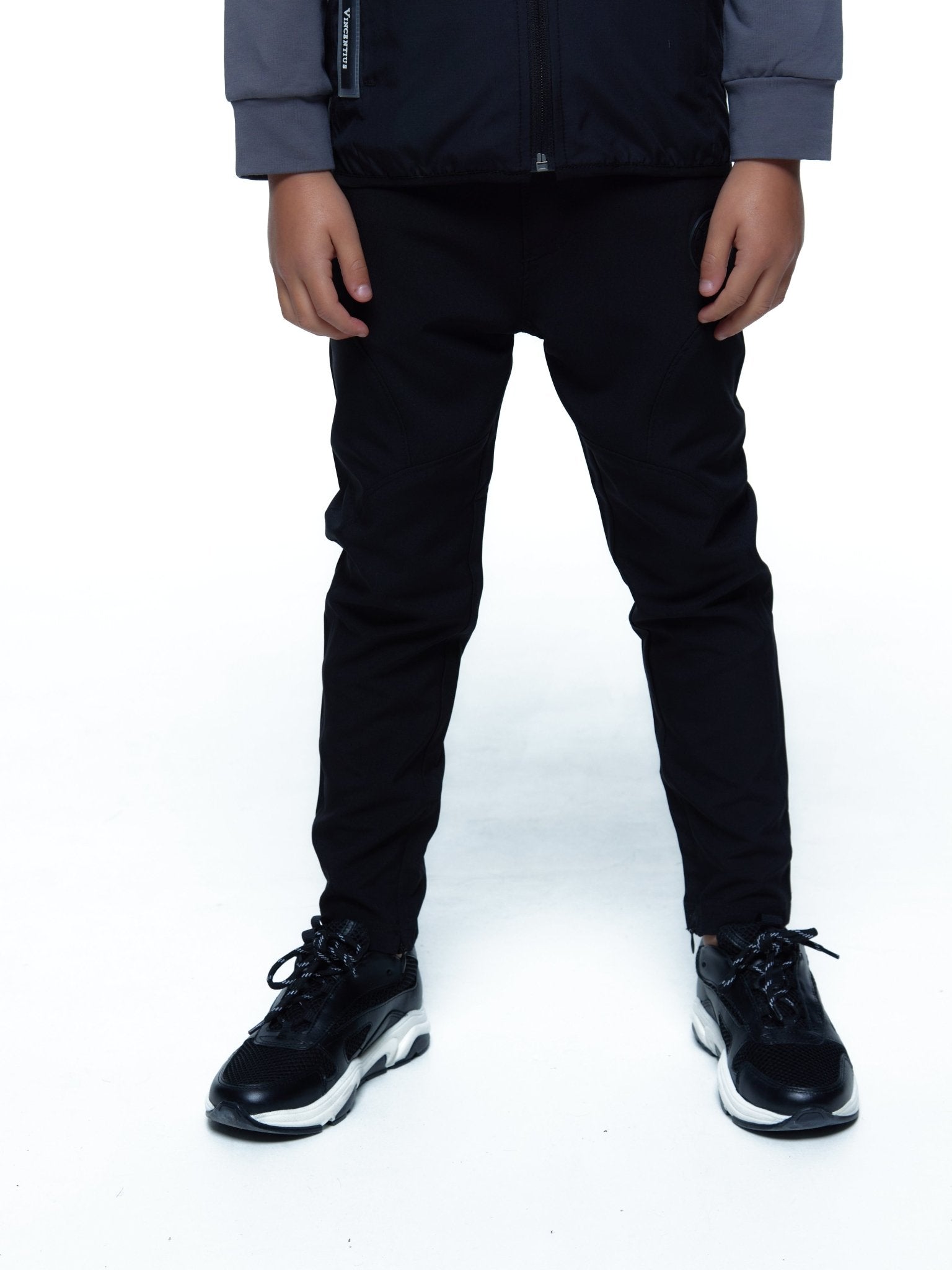 Boy's Black Utility Pants - Vincentius