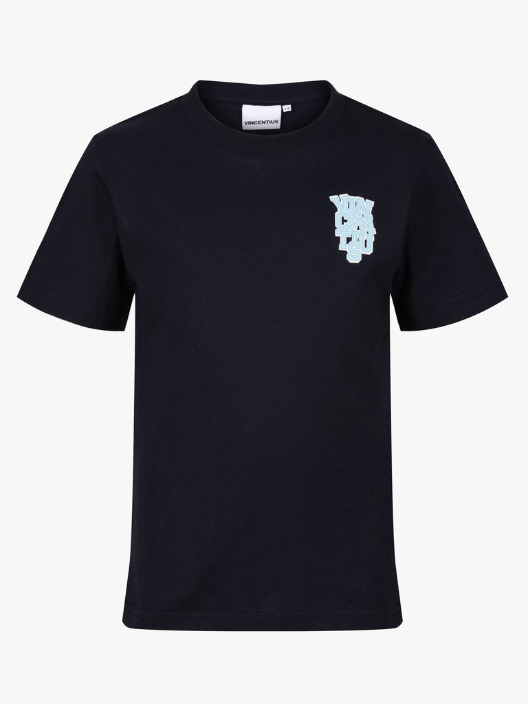 Boy's Luxe College T-Shirt - Navy & Blue - Vincentius