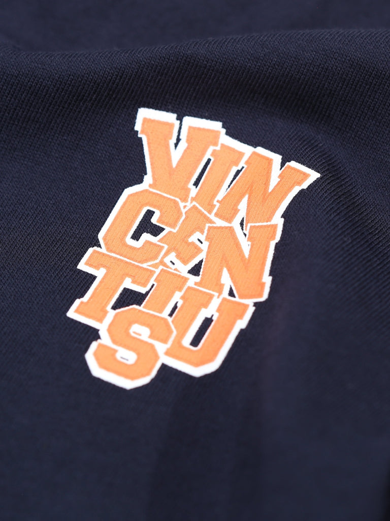Boy's Luxe College T-Shirt - Navy & Orange - Vincentius