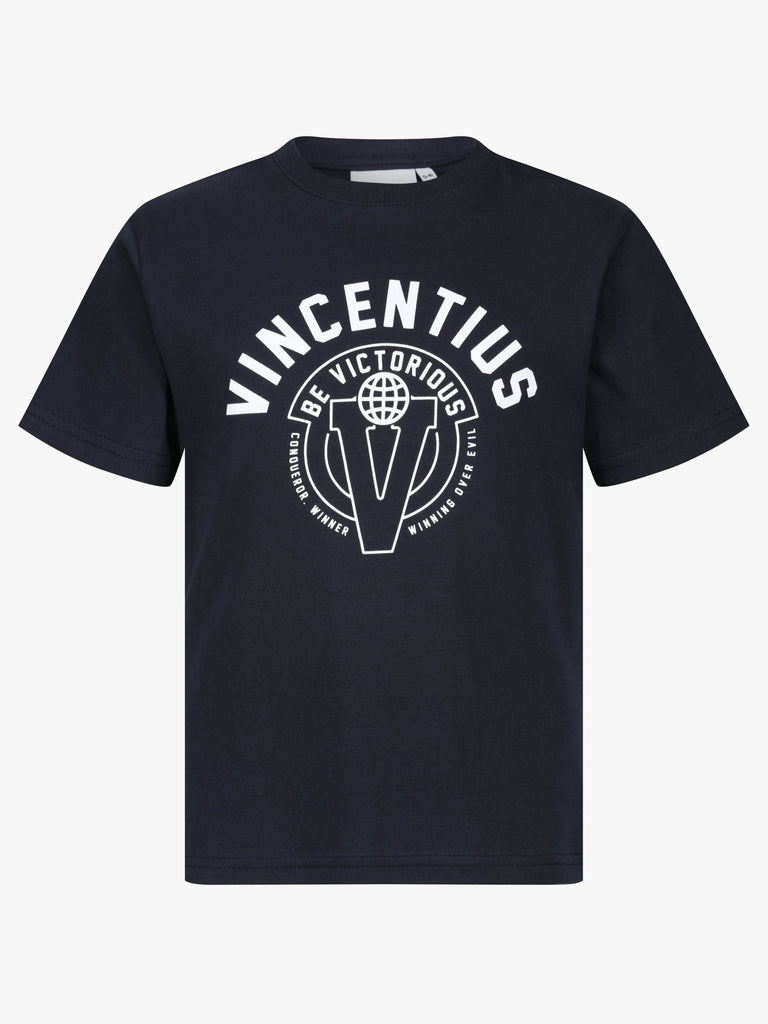 Boy's Luxe Crest T-Shirt - Navy - Vincentius