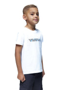 Boy's Luxe White & Blue V Line T-Shirt - Vincentius