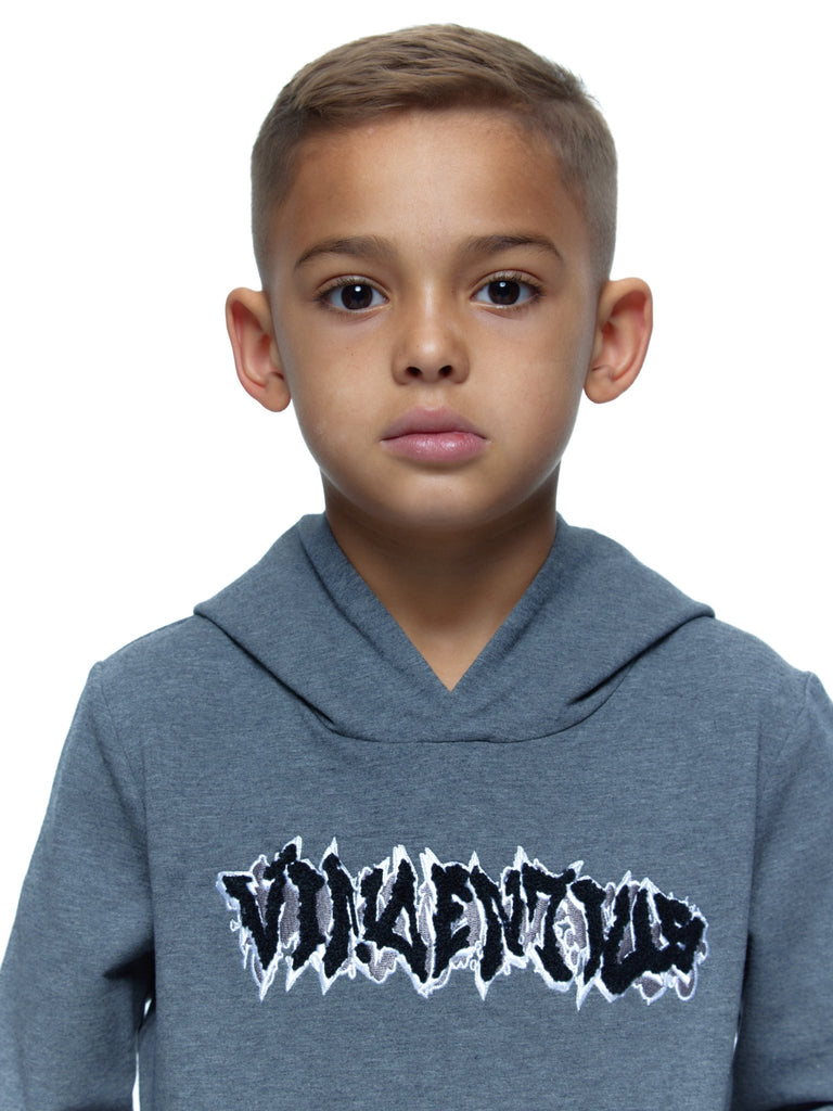 Boy's Luxury Grey Graffiti Hoodie - Vincentius