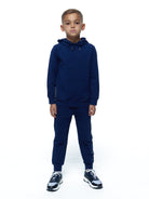 Boy's Navy Logo Panel Tracksuit - Vincentius