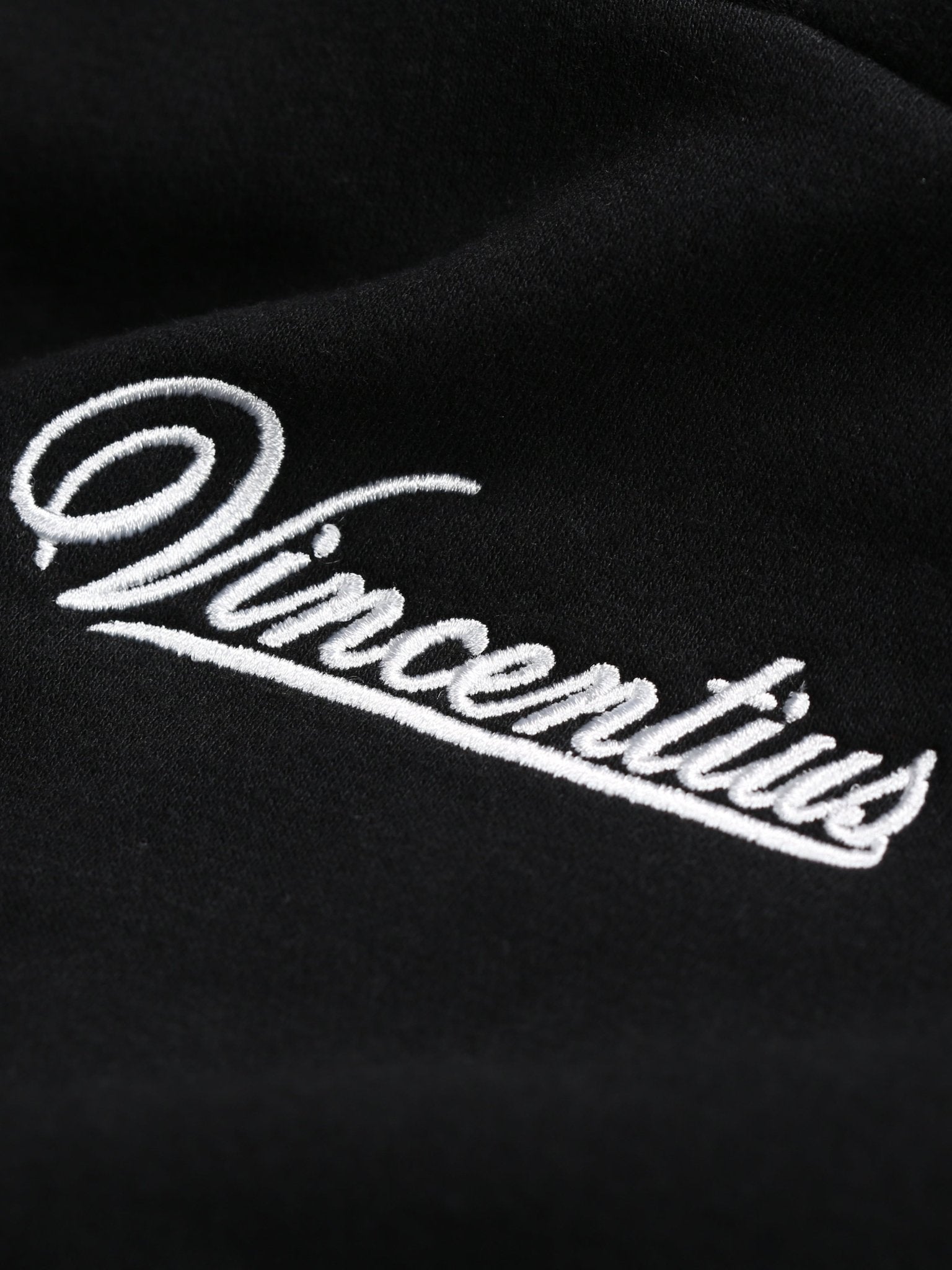 Boy's Script Luxe Hoodie - Black - Vincentius