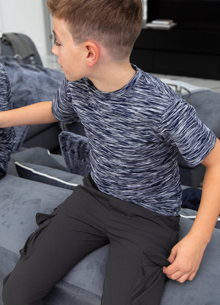 Boys Space Dye Navy T Shirt - Vincentius