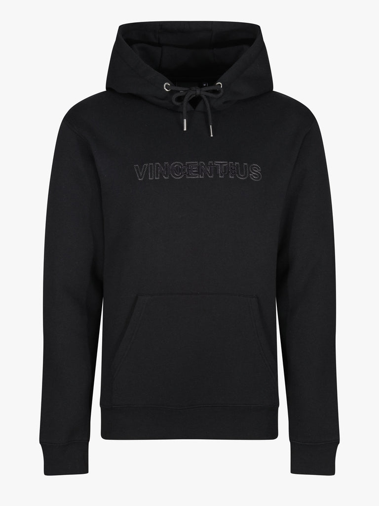 Double Embroidery Luxe Hoodie - Black - Vincentius