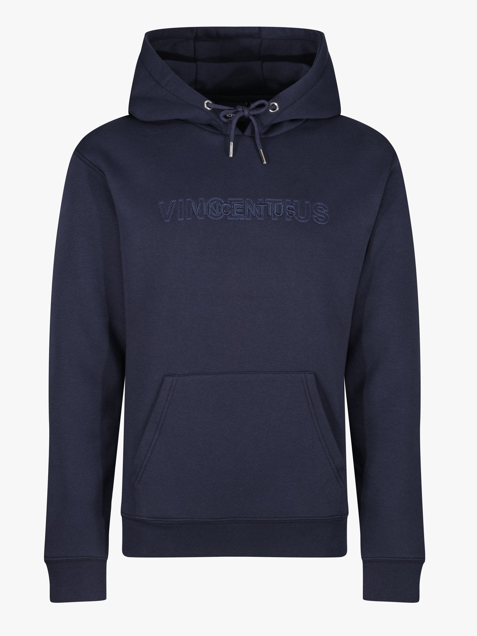 Double Embroidery Luxe Hoodie Navy