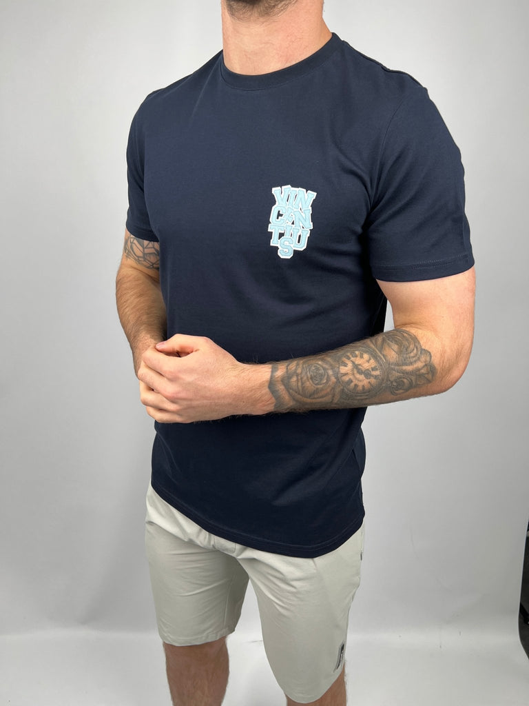 Luxe College T-Shirt - Navy & Blue - Vincentius