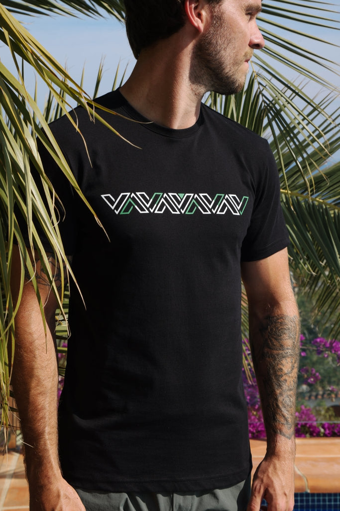 Luxe V Line T-Shirt - Black & Green - Vincentius