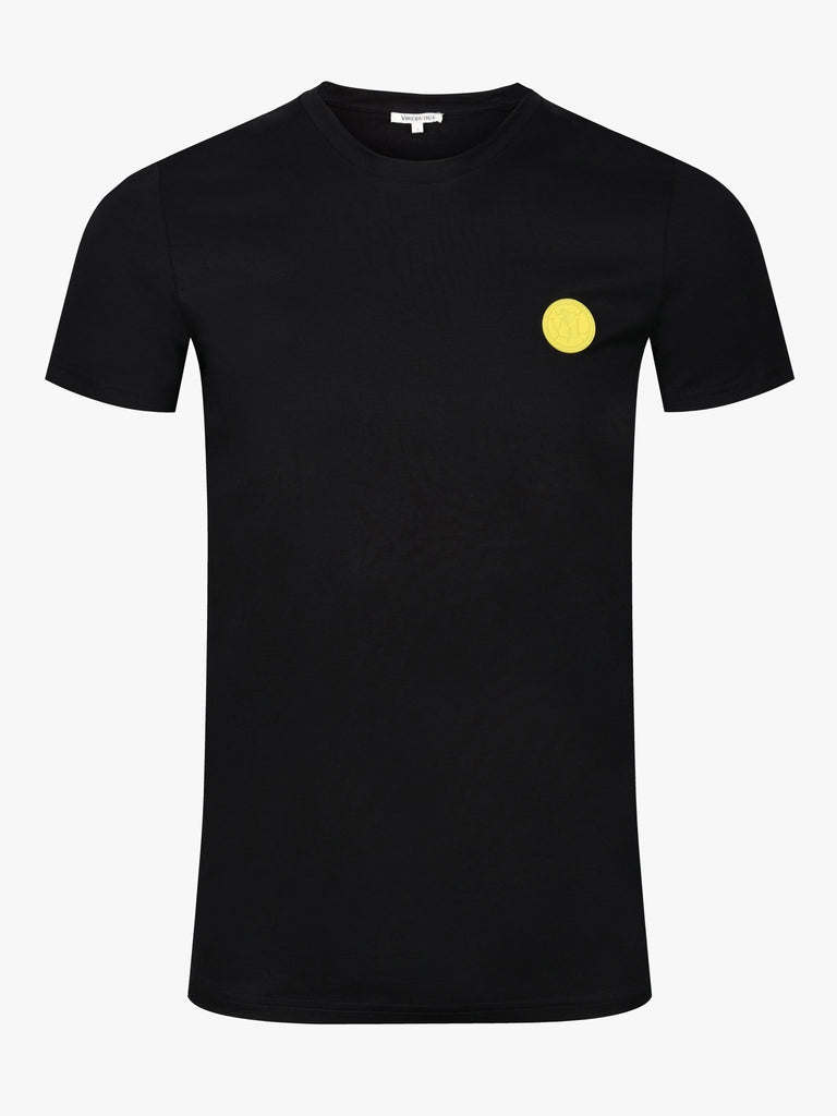Luxury Black & Yellow Badge T-Shirt - Vincentius