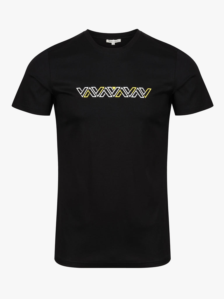 Luxury Black & Yellow V Line T-Shirt - Vincentius