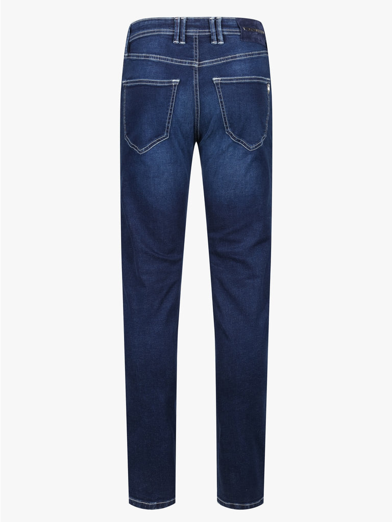 Luxury Edition Tailored Fit Jeans - Mid Blue/Navy Patch - Vincentius