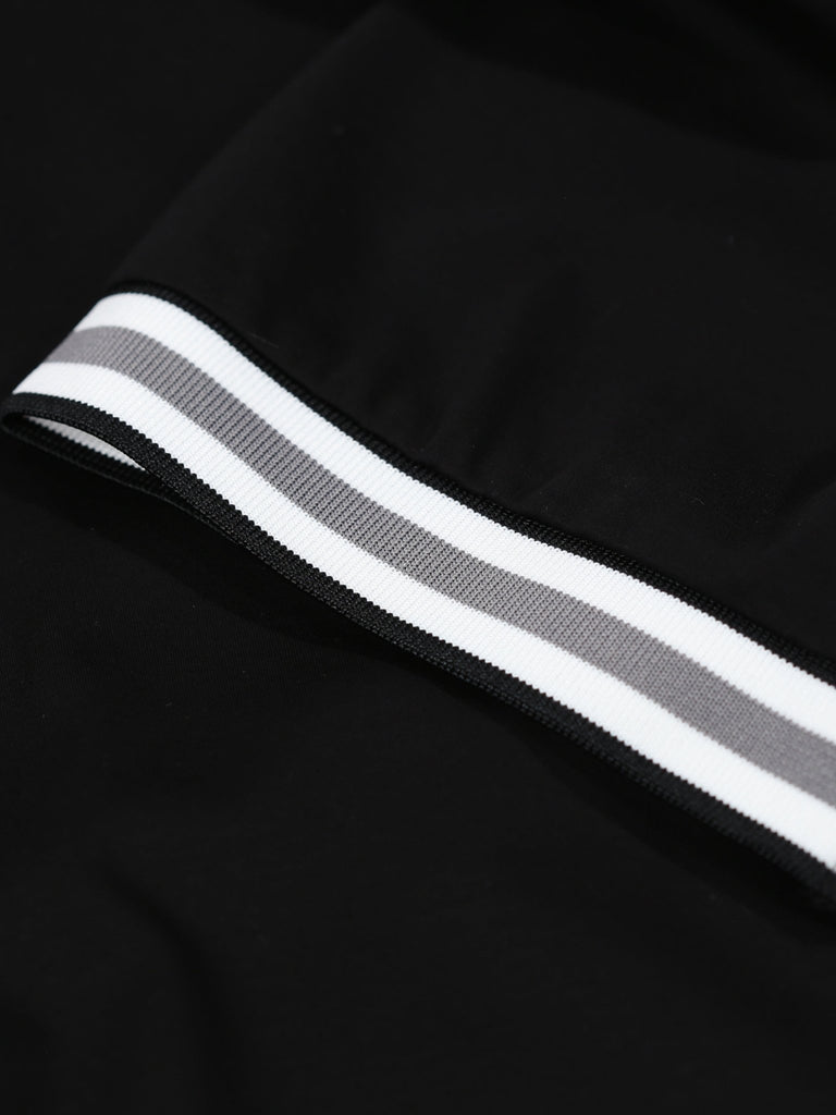 Luxury Ribbed Cuff T-Shirt - Black - Vincentius