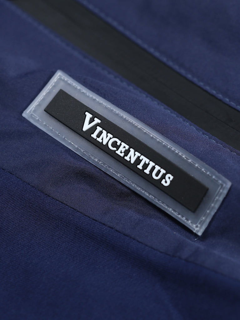 Men’s Navy Half Nylon Panel Jacket - Vincentius