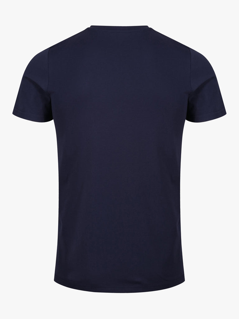 Mercerised Pique Panel T-Shirt - Navy - Vincentius
