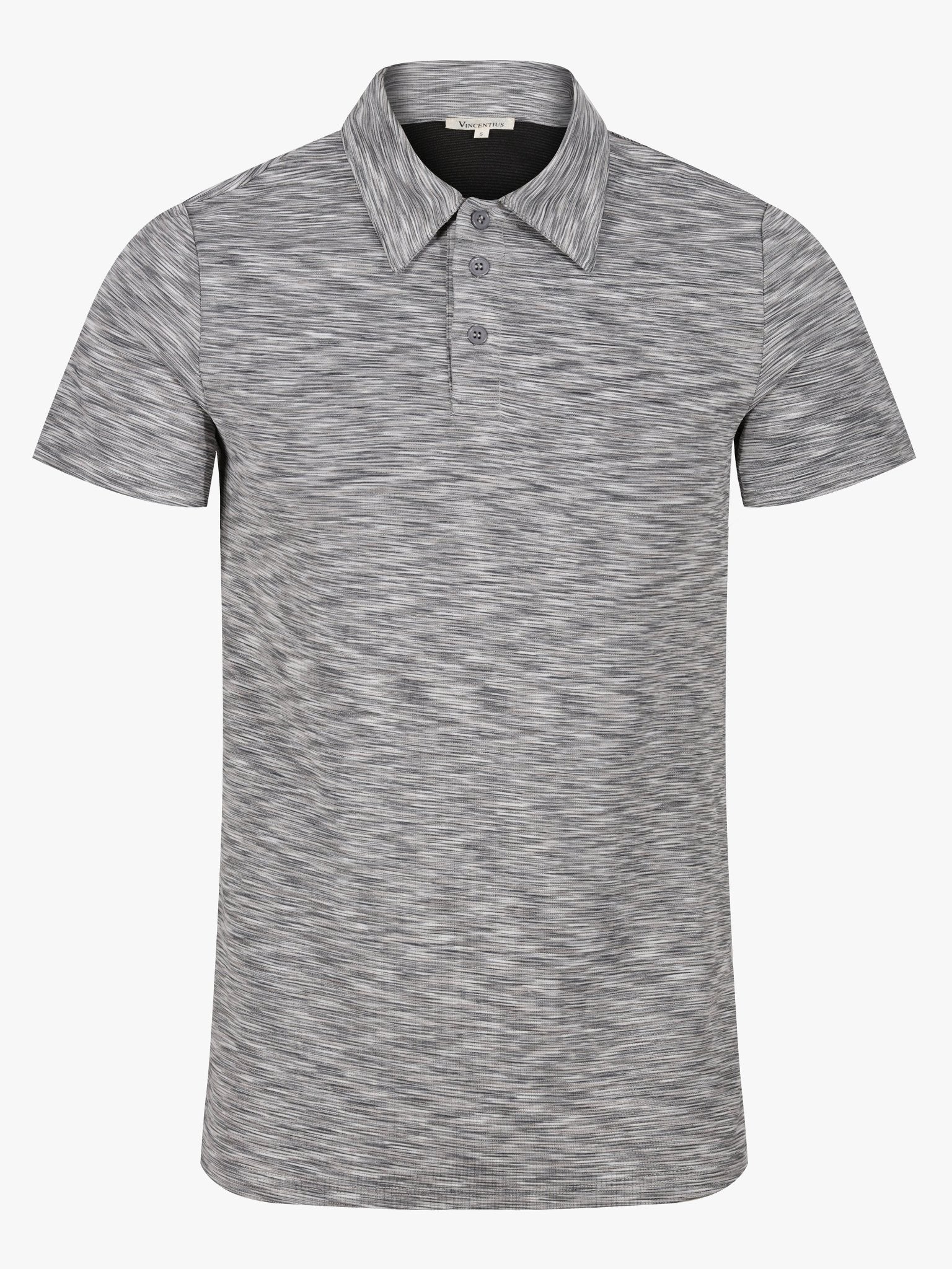 Space Dye Polo T Shirt Grey - Vincentius