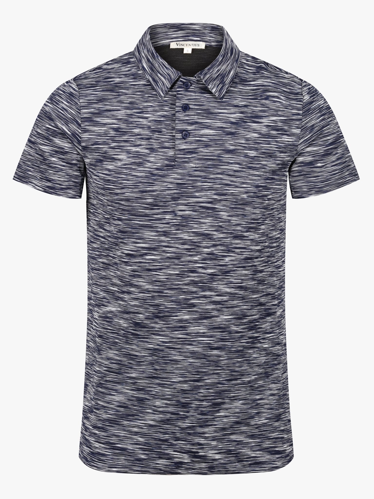 Space Dye Polo T Shirt Navy - Vincentius